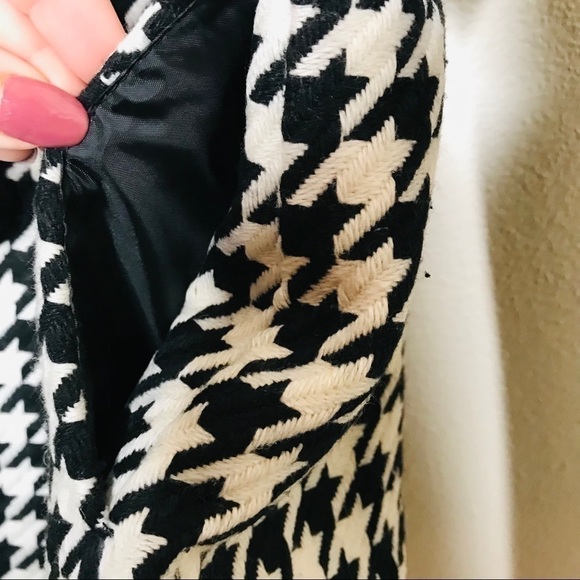 TULLE Houndstooth Black and Ivory Peacoat Jacket - Picture 10 of 13